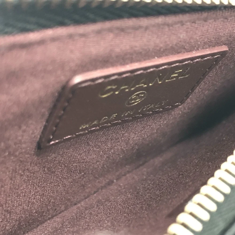 CHANEL Black Caviar Leather Logo Wallet